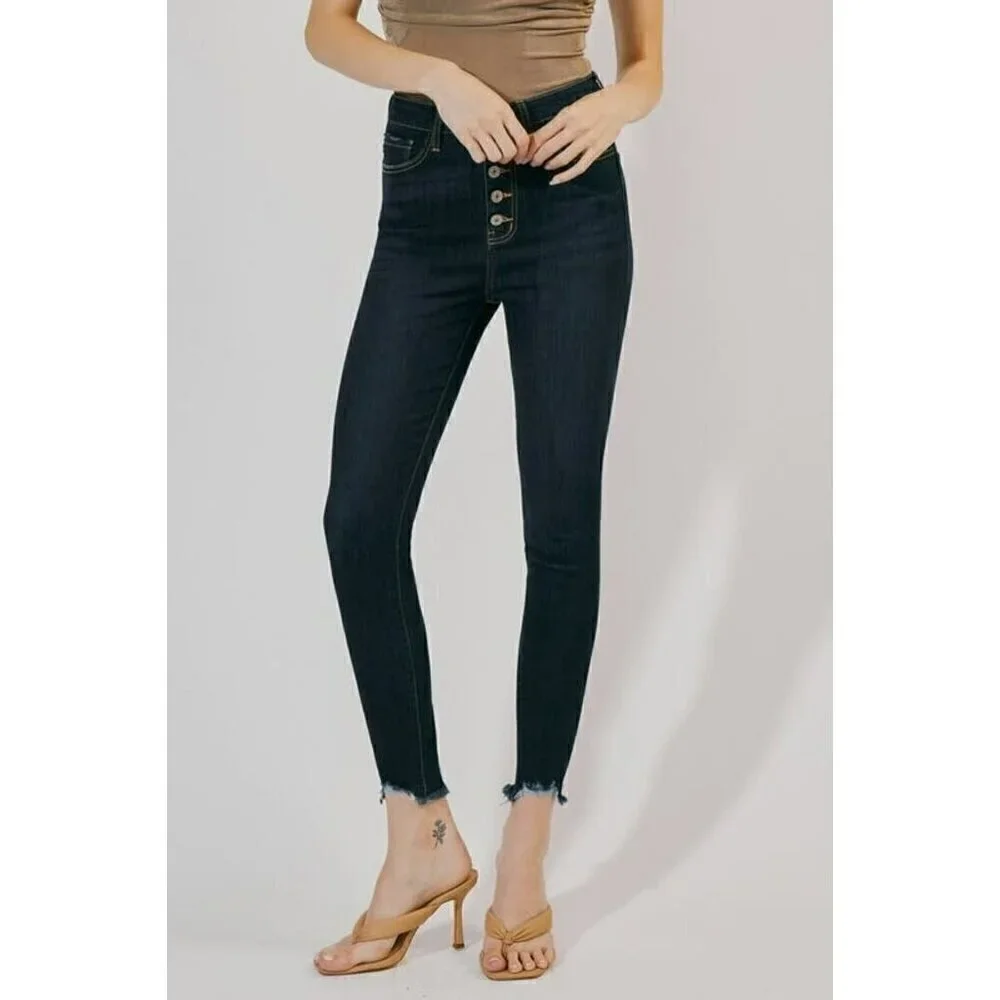 KanCan High Rise Button Fly Super Skinny Jeans 7273d 0/23